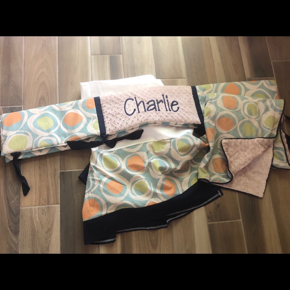 Custom “Charlie” Crib Bedding